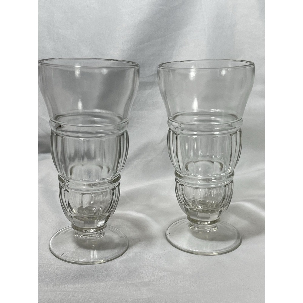 Vintage 1950's Soda Fountain Sundae Glass 7" Heavy Glass Milk Shake Float